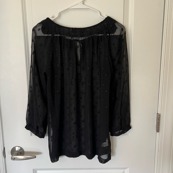 Loft Sheer Polka Dot Blouse - Picture 5 of 6
